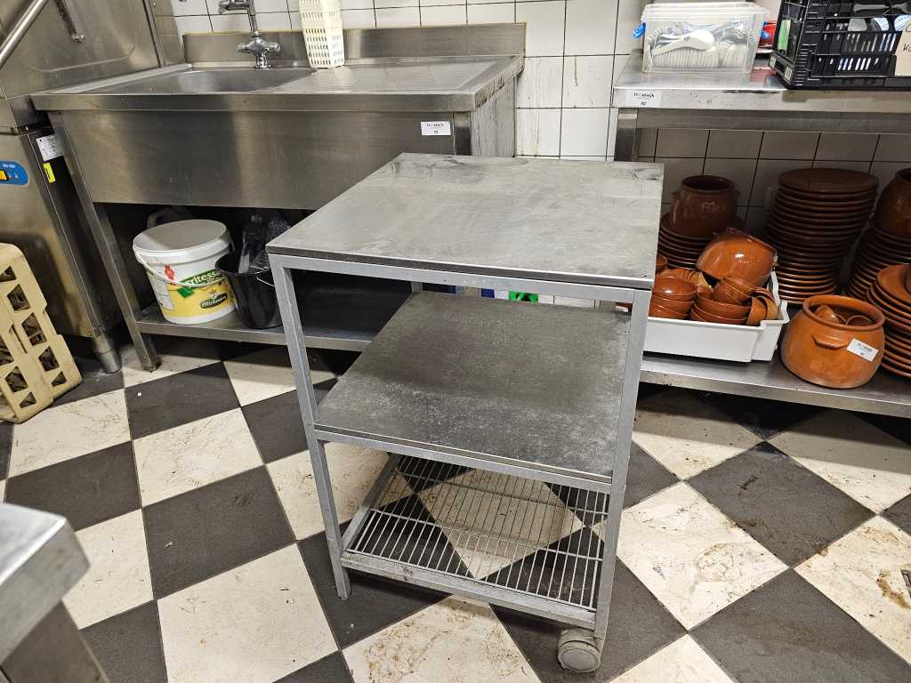 Serving trolley stainless steel