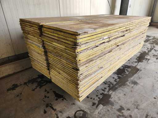 Lot of used formlining panels 2 × 0.5 m - 61 pieces - Phenolic Resin Multiplex
