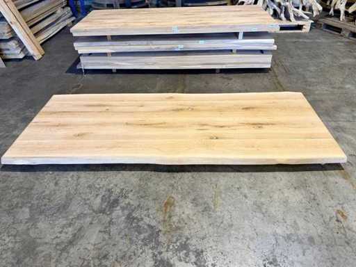 Eiken boomstam tafelblad 260 cm.