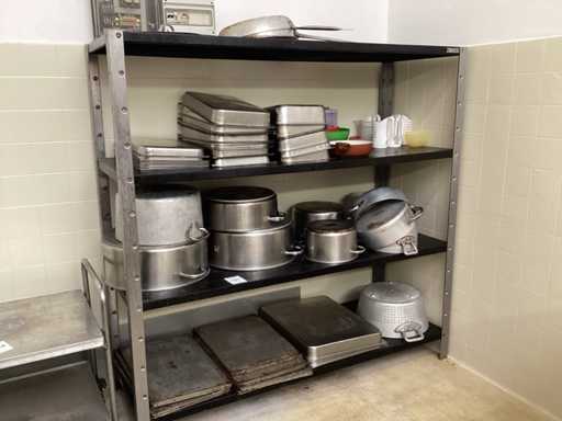 ZANUSSI Shelving unit with various stainless steel pots
