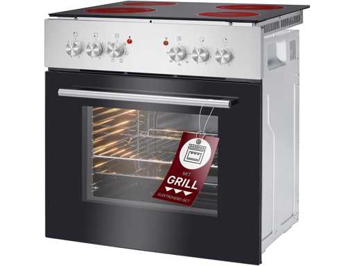 Stainless steel built-in oven with Bomann EHBC7935-stainless steel hob
