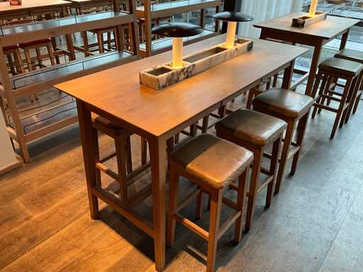 Huts - Bar table with marble superstructure and lighting