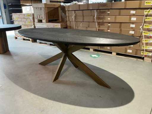 Tavolo da pranzo in ottone nero interni Richmond 230cm