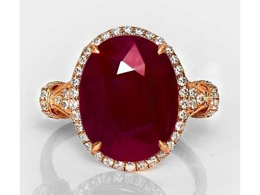 Pandantiv de lux Rubin roșu-purpuriu natural 5,28 carate