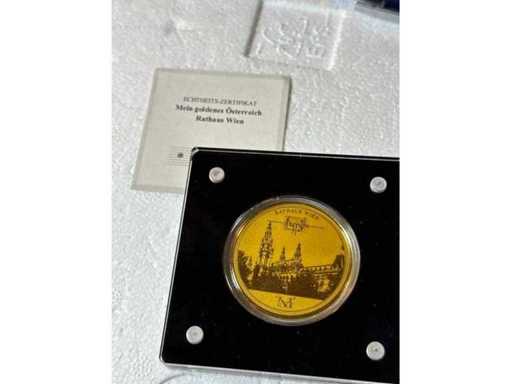 Mijn Golden Austria City Hall Vienna 1/200oz 999 Fijn Goud