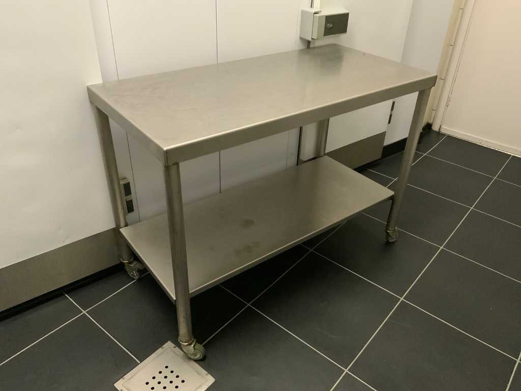 Mobile stainless steel work table