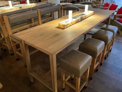 Hutten – Stół barowy z ławką i 4 stołkami barowymi