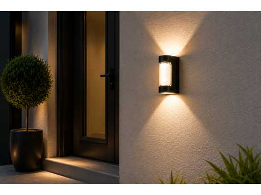 8 x LED Buiten Wandlamp – 6W – 4200K Neutraal Wit - Zwart – IP65 – VECTOR-6
