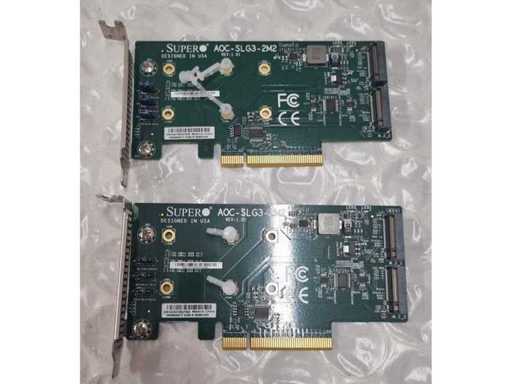 Supermicro AOC-SLG3-2M2 NVMe Controller – Dual M.2 PCIe x8 kaart (2x)