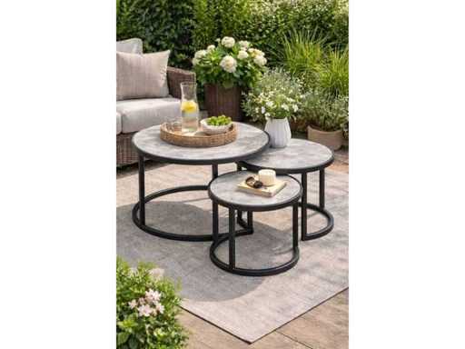 Set di tavoli da caffè da aperto Paco Del Conde da 3
