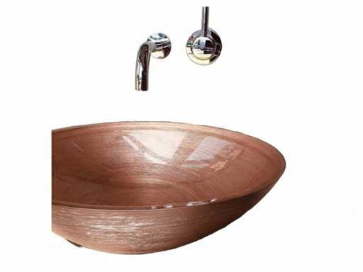 Glass Design Ø 40 cm washbasin glass brons