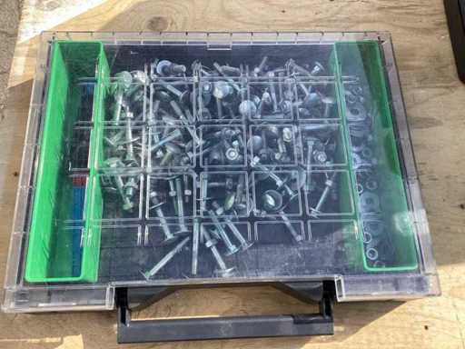 4 cajas de surtido Auer y 1 Förch–I-Boxx con tuerca, tornillos y haz de anillos 