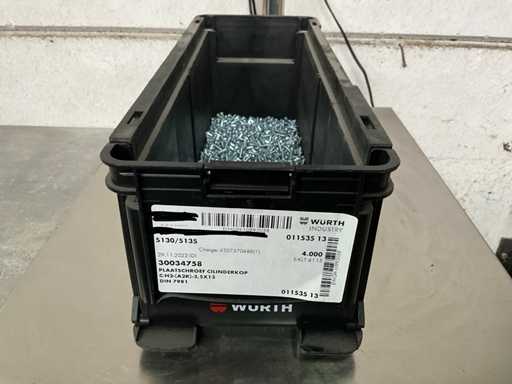 Würth 2,60 kg Testata cilindro a vite a piastra 3,5 x 13 pollici contenitore impilabile
