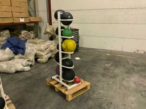 onbekend medicine ball met rek 10x ball Krachtstation