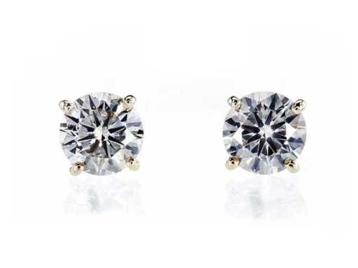 Orecchini solitari in diamante naturale Fancy Light Grey (AA) 1,42 carati
