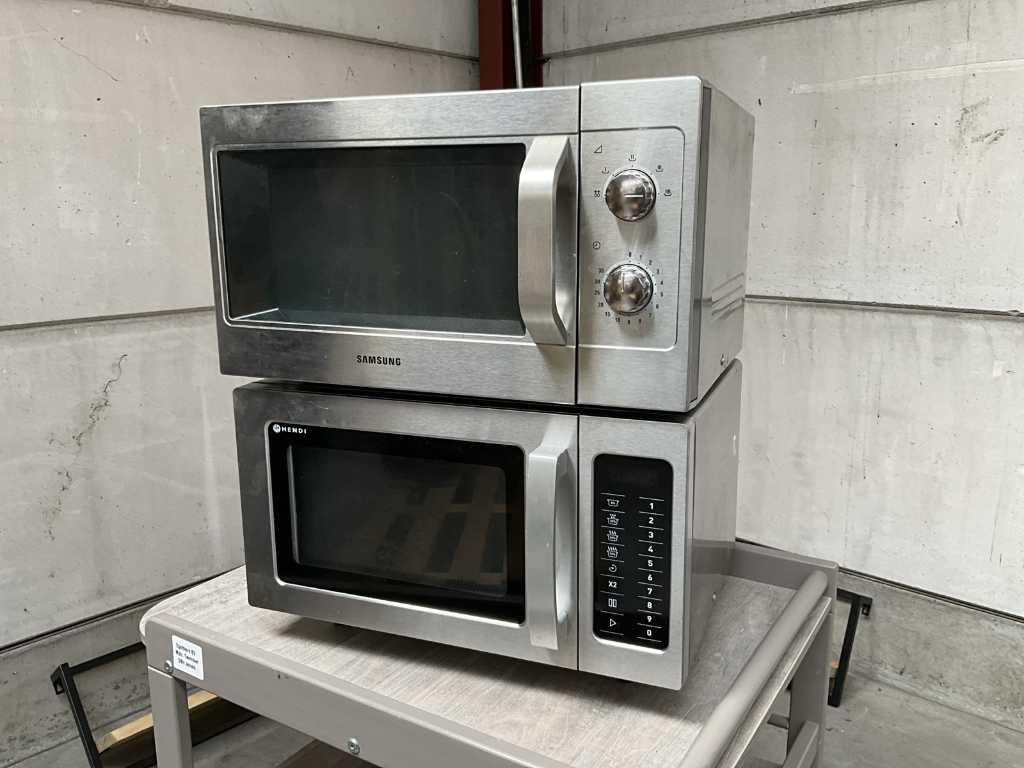2 various microwave ovens wo HENDI and SAMSUNG