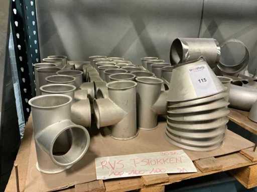 Partia stalowych złączek typu T