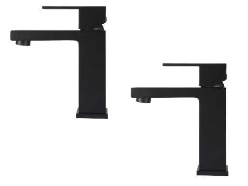 2x Wastafelkraan - Cujo - mat zwart of chrome keuze