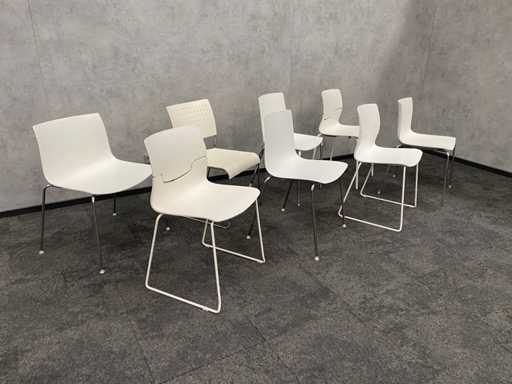 8x conferentiestoel designmix wit