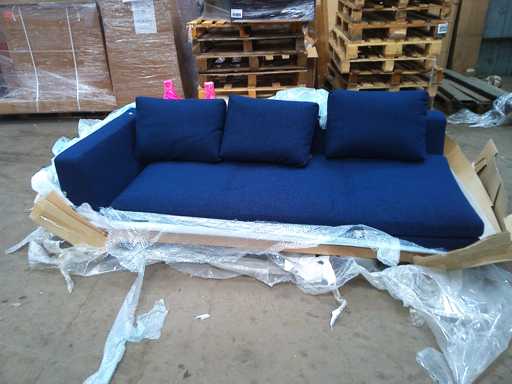 Blauw stoffen sofastuk 