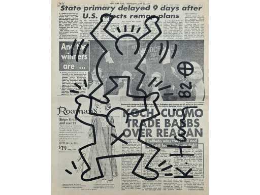 Dessin au feutre, Keith Haring (attribué à) daté de 1982