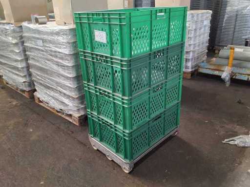   4 conteneurs d’euros sur chariot en acier inoxydable