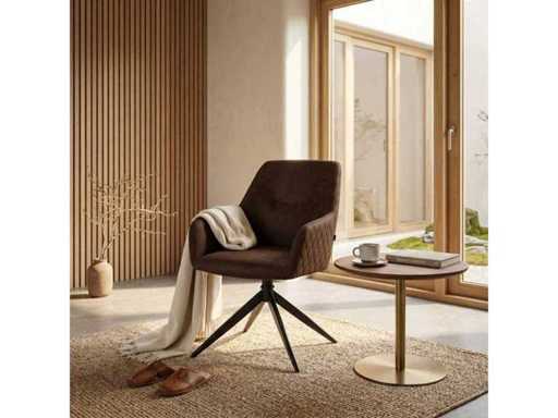 Set of 4 Dining Chair Tub with armrest Brown