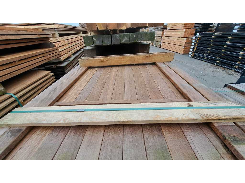 Ipé hardhouten planken geschaafd 21x70mm, lengte 125cm (312x)