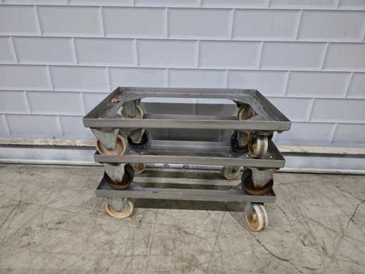 Chariot à caisses en acier inoxydable (3x)