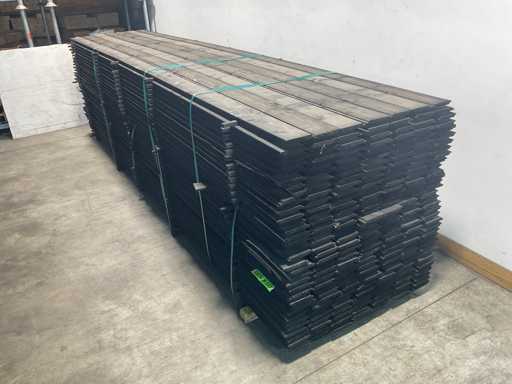 Panneau à rebours en épicéa imprégné noir 500x15x1,8 cm (75x)