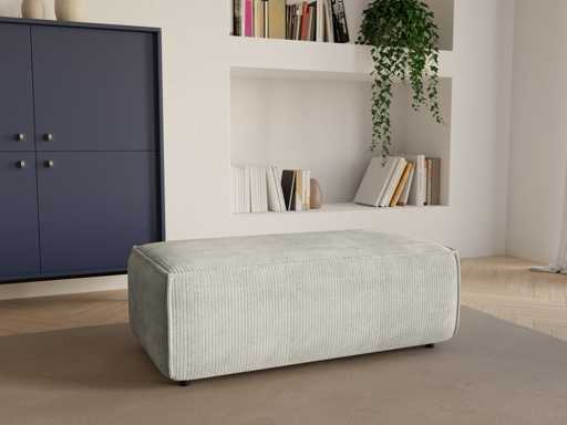 Beige ribfluwel-ottoman