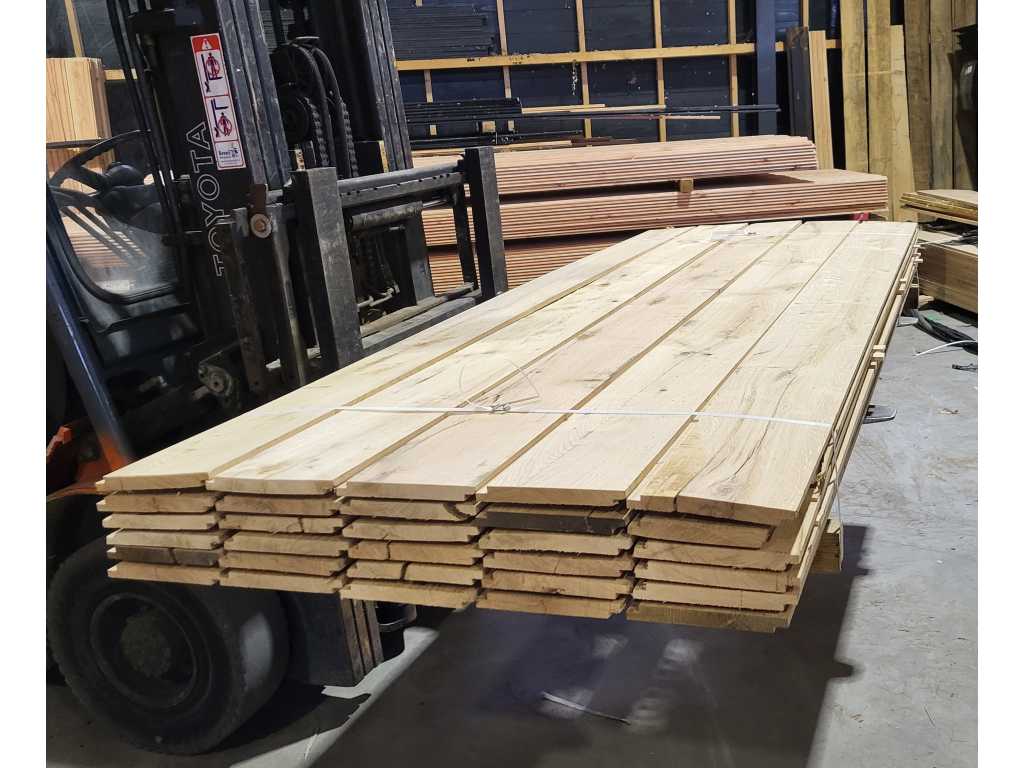 14,63 m2 Planches de chêne rustique 20 x 195 mm 30 pcs/ 250 cm.