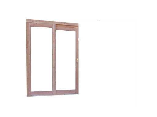 Woodvision glass single sliding wall in Douglas - 165x224 cm