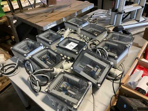 Control cabinets with relays and timers