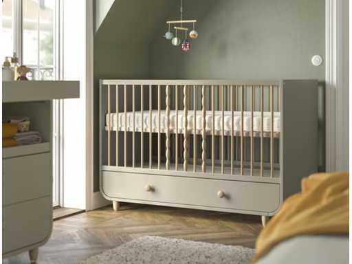 Babybedje met lade, beige, 70x140 cm