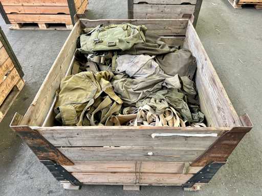 Batch of army bags and straps