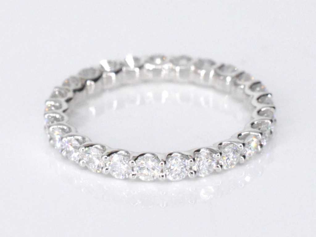 Witgouden alliance ring met briljant geslepen diamant