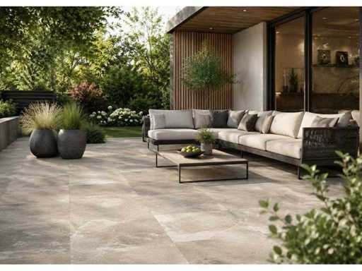 Keramische tuintegel 99,36m² Rock Smoke 60x120cm