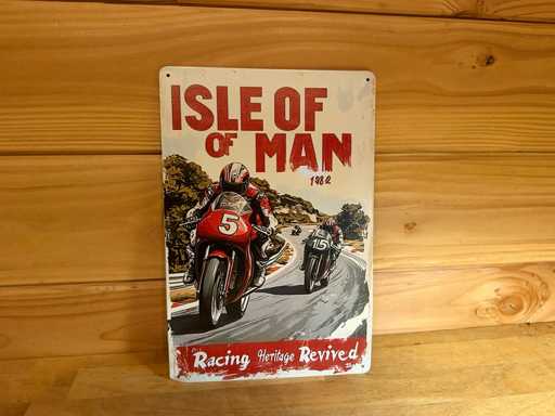 Cartello pubblicitario in metallo