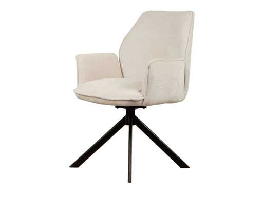 Chaise de salle à manger en velours beige (6x)