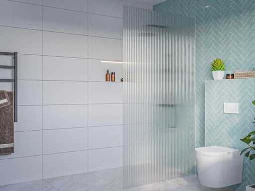 Inloopdouche ribbel glas 120x200cm