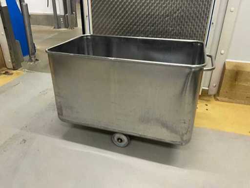 Large stainless steel feeding tub