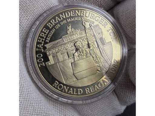 Gedenkprägung Brandenburger Tor Reagan Berliner Mauer Sammlermedaille