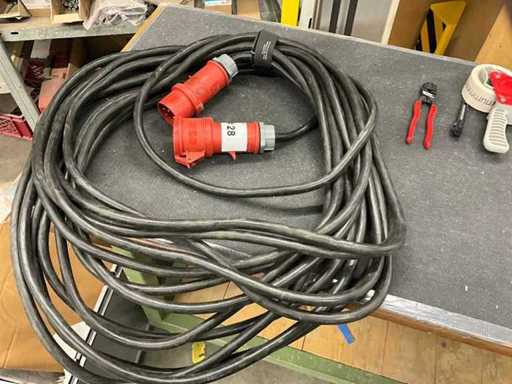 CEE 32 A Kraftstromkabel 25 m lang 5x4 mm2