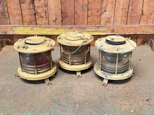 Lumină ancoră din cupru cu lentile Fresnel (3x)