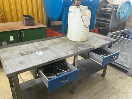 Table de travail avec contenu