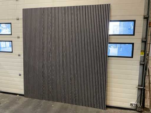 Akoestisch wandpaneel 2600x600x21mm zwart/grijs (20x)