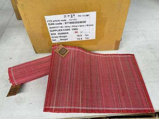 Măcar Fair Trade bambus roșu 40x30cm (60x)