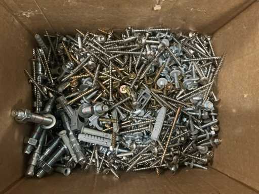 Partij diverse schroeven en bevestigingsmaterialen