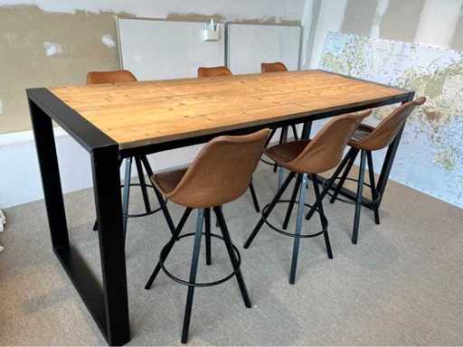 Table à manger modèle haut avec 6 chaises